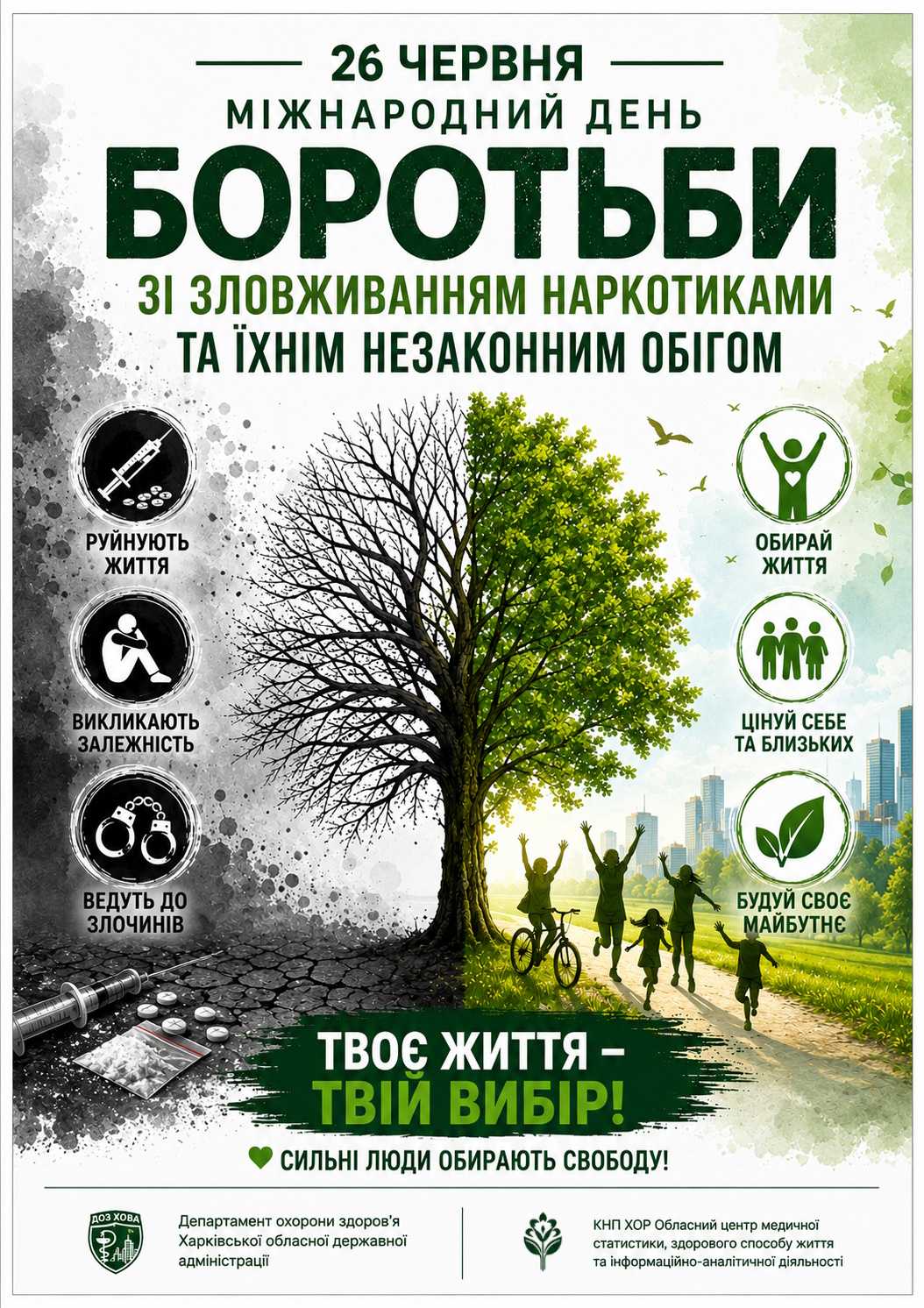 26 червня — Міжнародний день боротьби зі зловживанням наркотиками й їхнім незаконним обігом